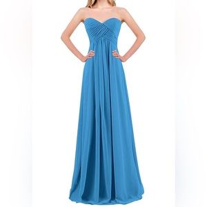 Strapless floor length Bridesmaids/Prom Dress